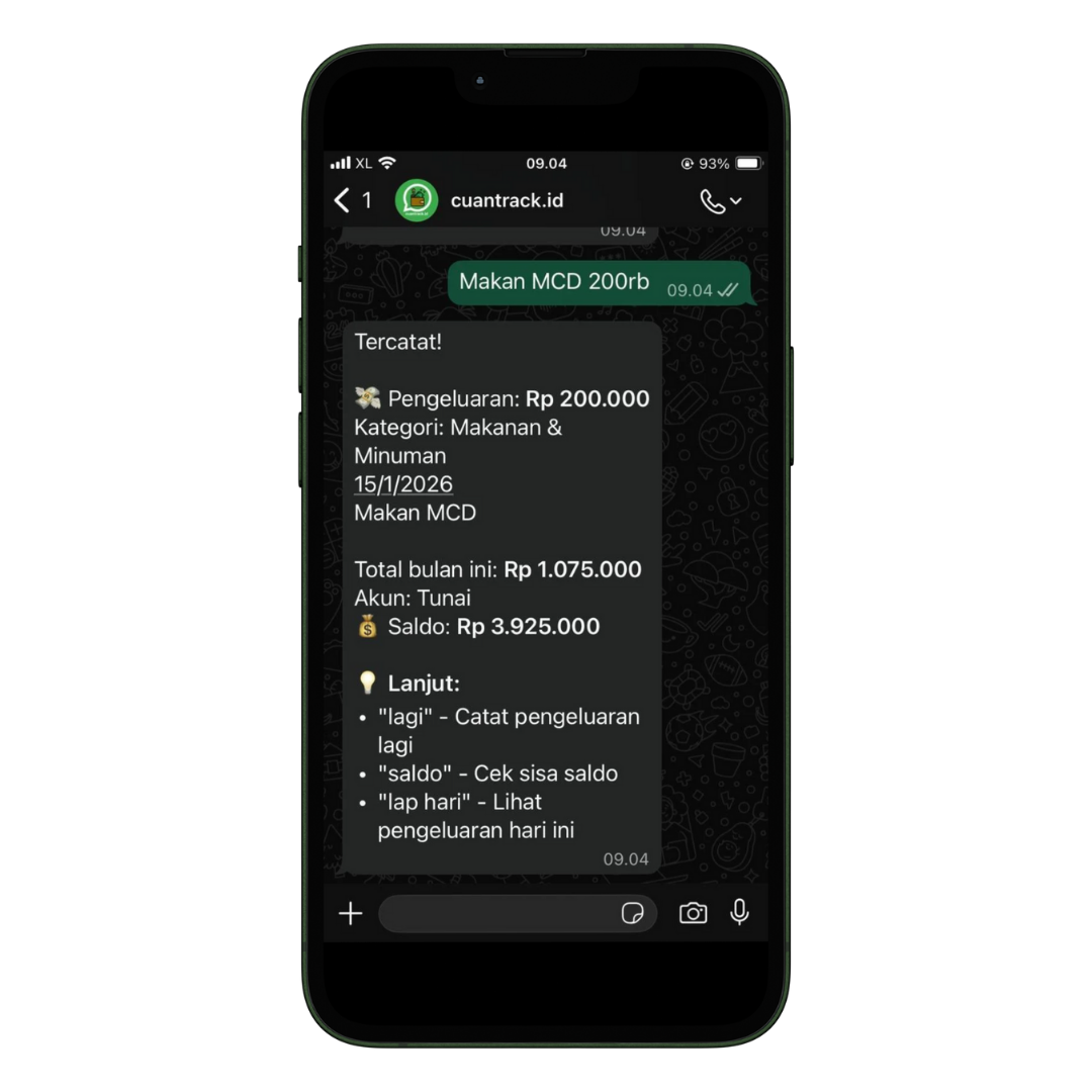 WhatsApp chat with CuanTrack AI